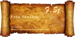 Fets Szelina névjegykártya